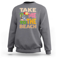 Summer Vibe Funny Cat Sweatshirt Take Me To The Beach - Wonder Print Shop