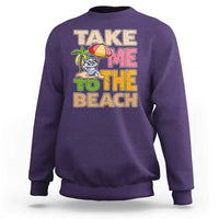 Summer Vibe Funny Cat Sweatshirt Take Me To The Beach - Wonder Print Shop