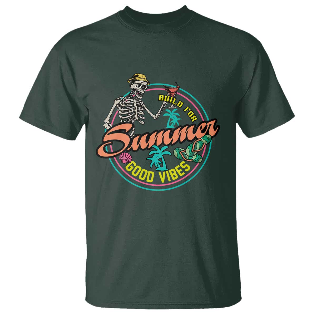 Summer Vibe Skeleton T Shirt Build For Summer Good Vibes Chilln' - Wonder Print Shop