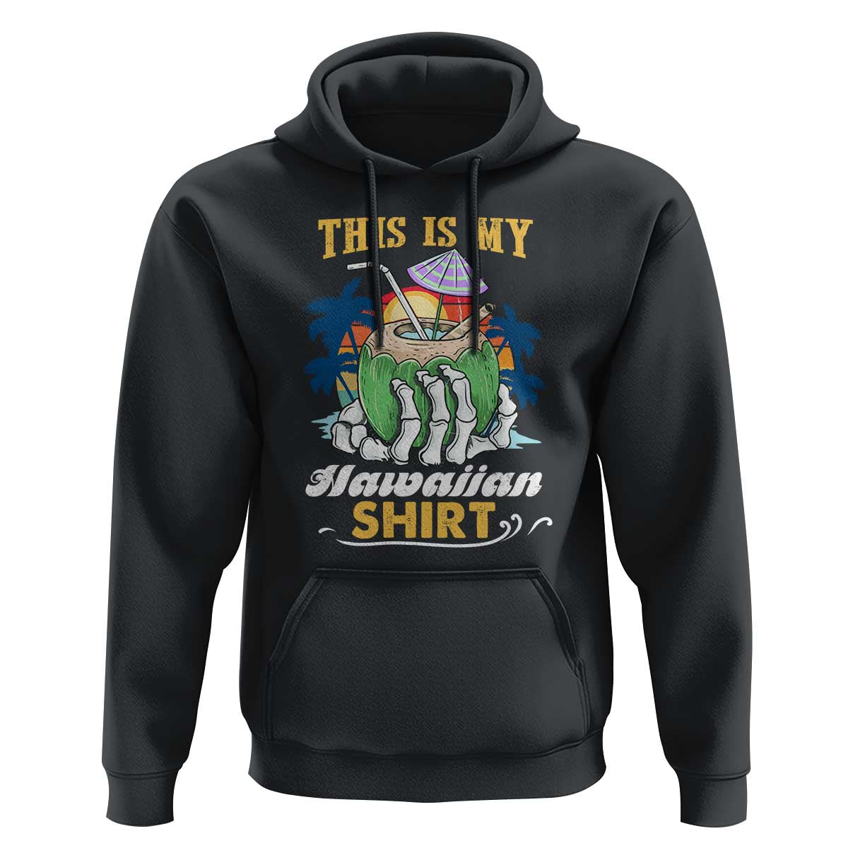 Hawaii Summer Hoodie This Is My Hawaiian Shirt Coconut Tropical Beach Vibe - Wonder Print Shop