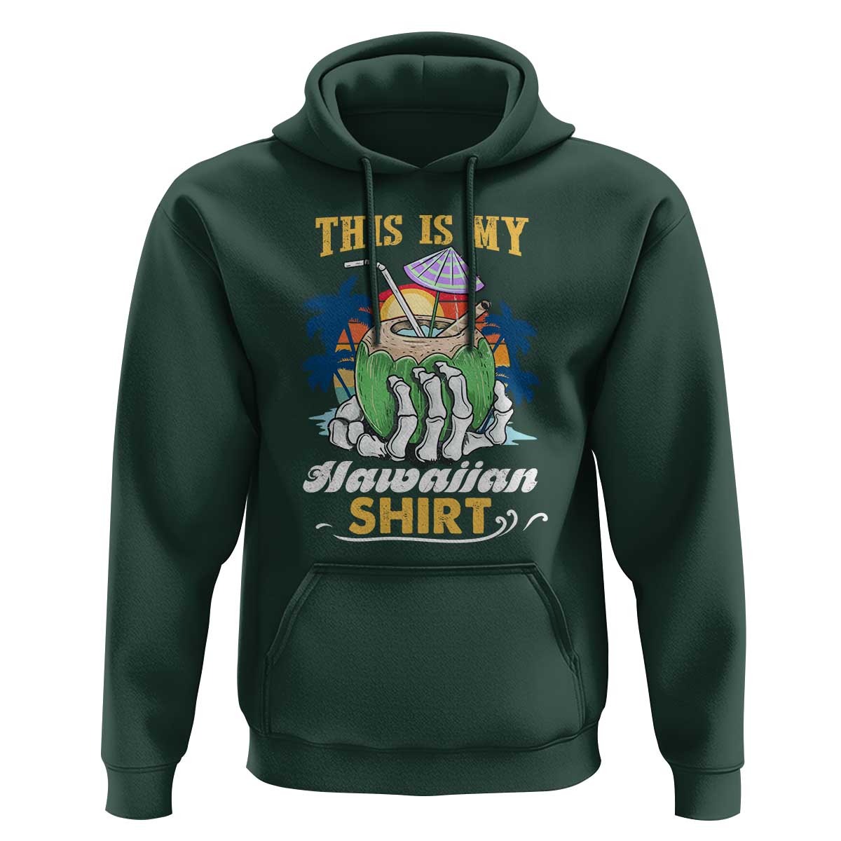 Hawaii Summer Hoodie This Is My Hawaiian Shirt Coconut Tropical Beach Vibe - Wonder Print Shop