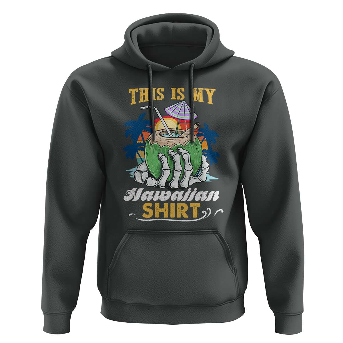 Hawaii Summer Hoodie This Is My Hawaiian Shirt Coconut Tropical Beach Vibe - Wonder Print Shop