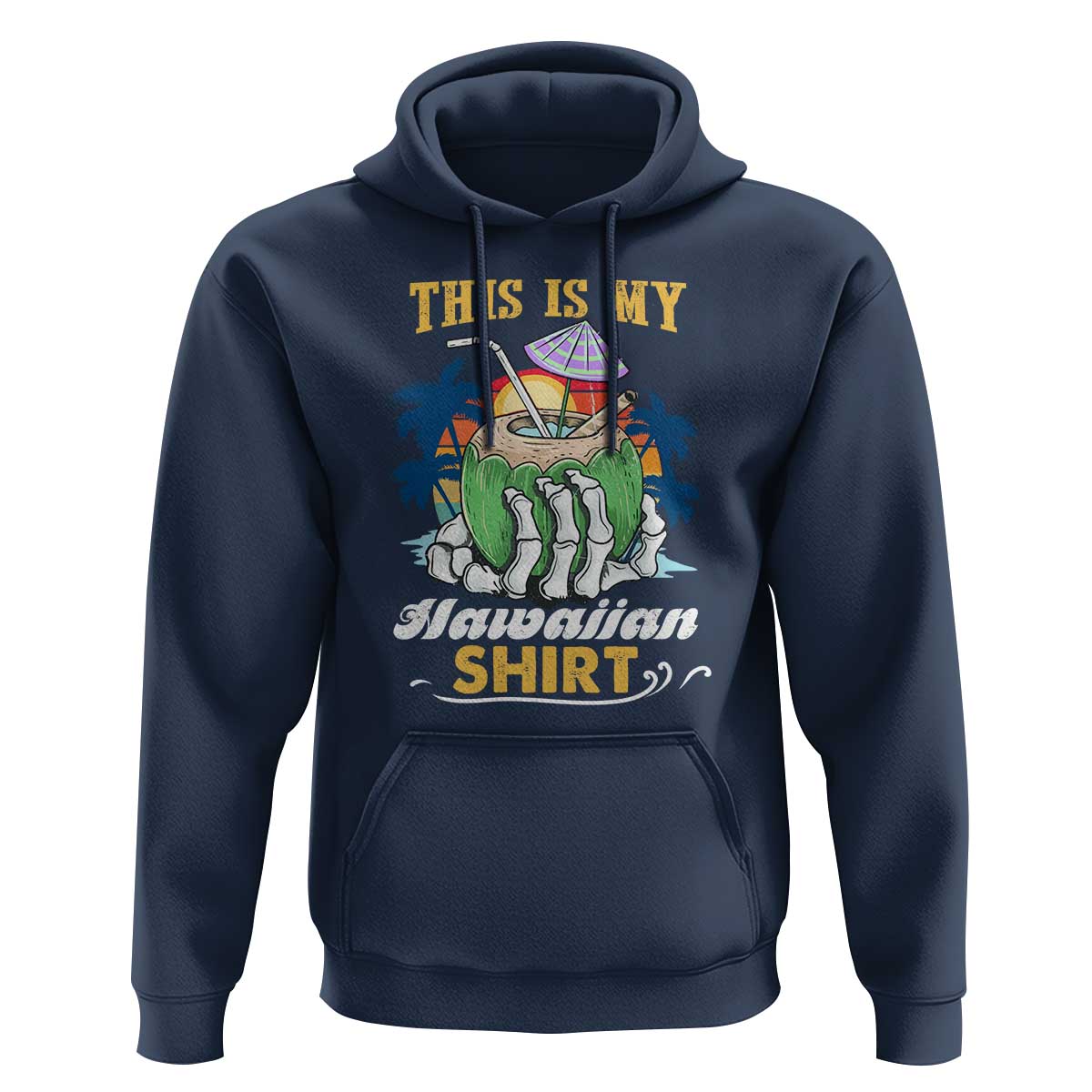 Hawaii Summer Hoodie This Is My Hawaiian Shirt Coconut Tropical Beach Vibe - Wonder Print Shop