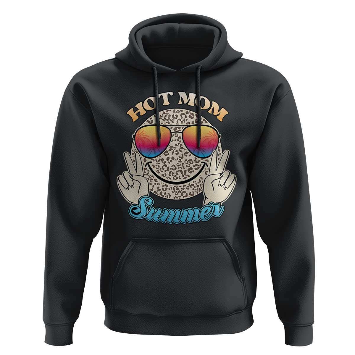 Hot Mom Summer Hoodie Chillin' Vibe Leopard Mommy - Wonder Print Shop