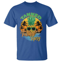 Summer Vibe T Shirt Tanned Tatted Tipsy Funny Pineapple Retro Sunset - Wonder Print Shop