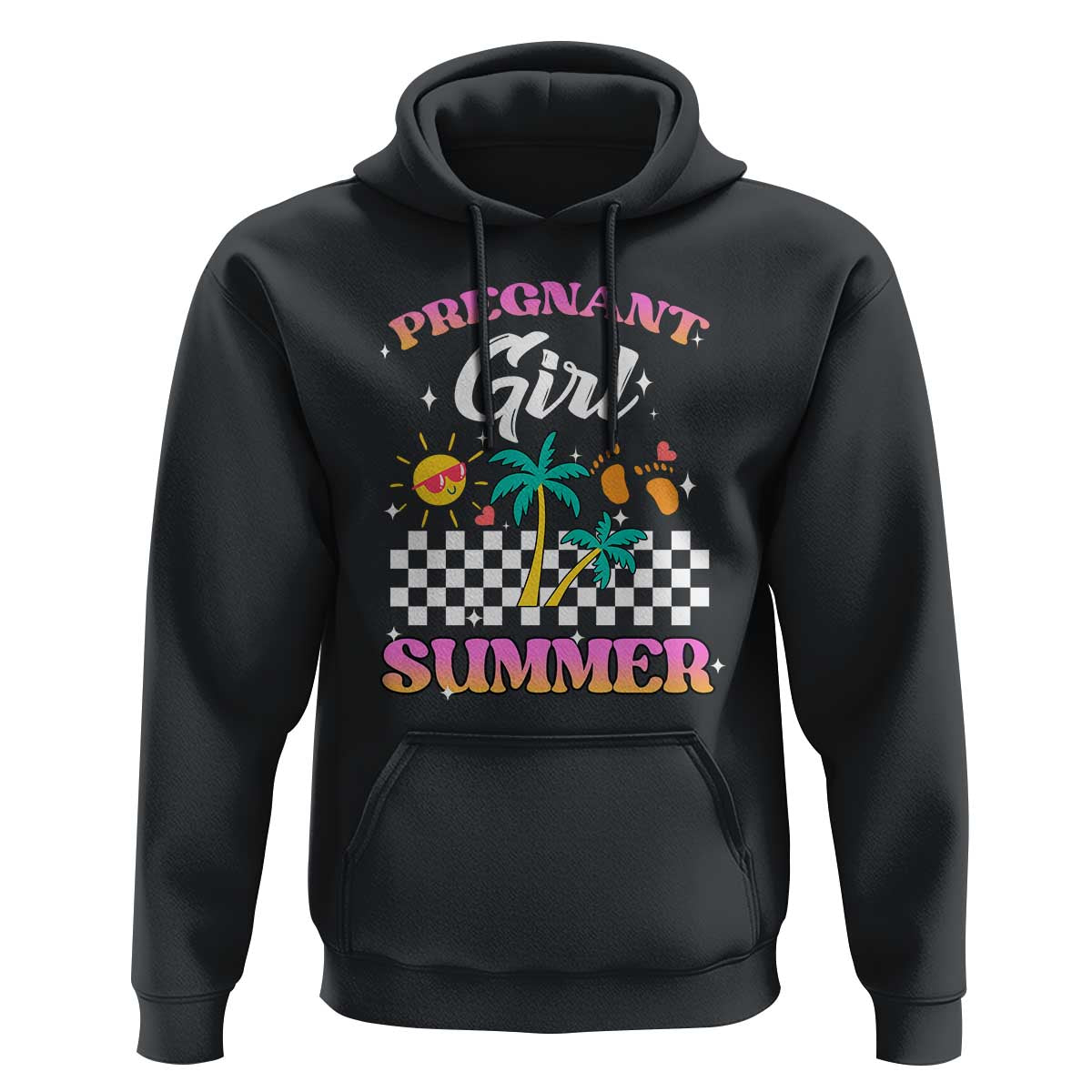 Pregnant Girl Summer Hoodie Funny Baby Announcement Retro Vintage - Wonder Print Shop