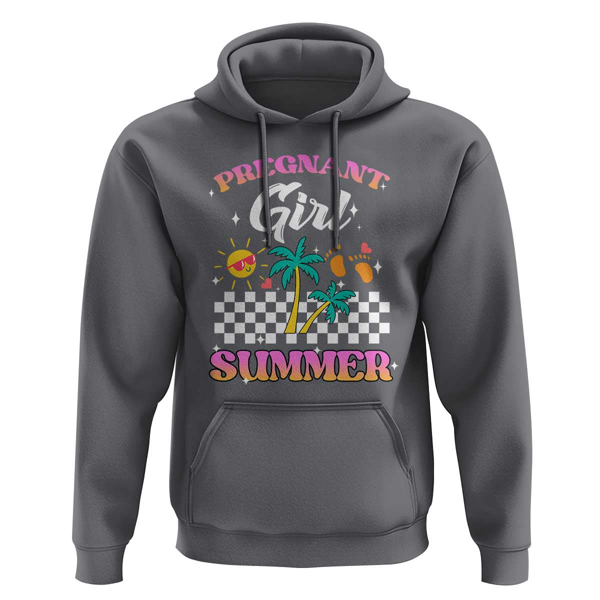 Pregnant Girl Summer Hoodie Funny Baby Announcement Retro Vintage - Wonder Print Shop
