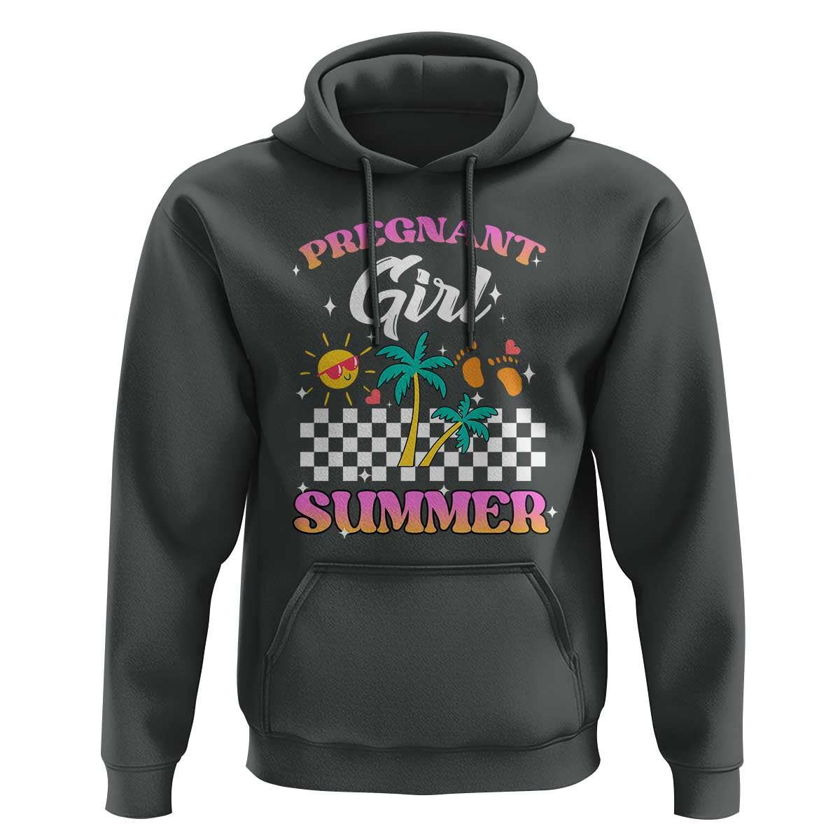 Pregnant Girl Summer Hoodie Funny Baby Announcement Retro Vintage - Wonder Print Shop