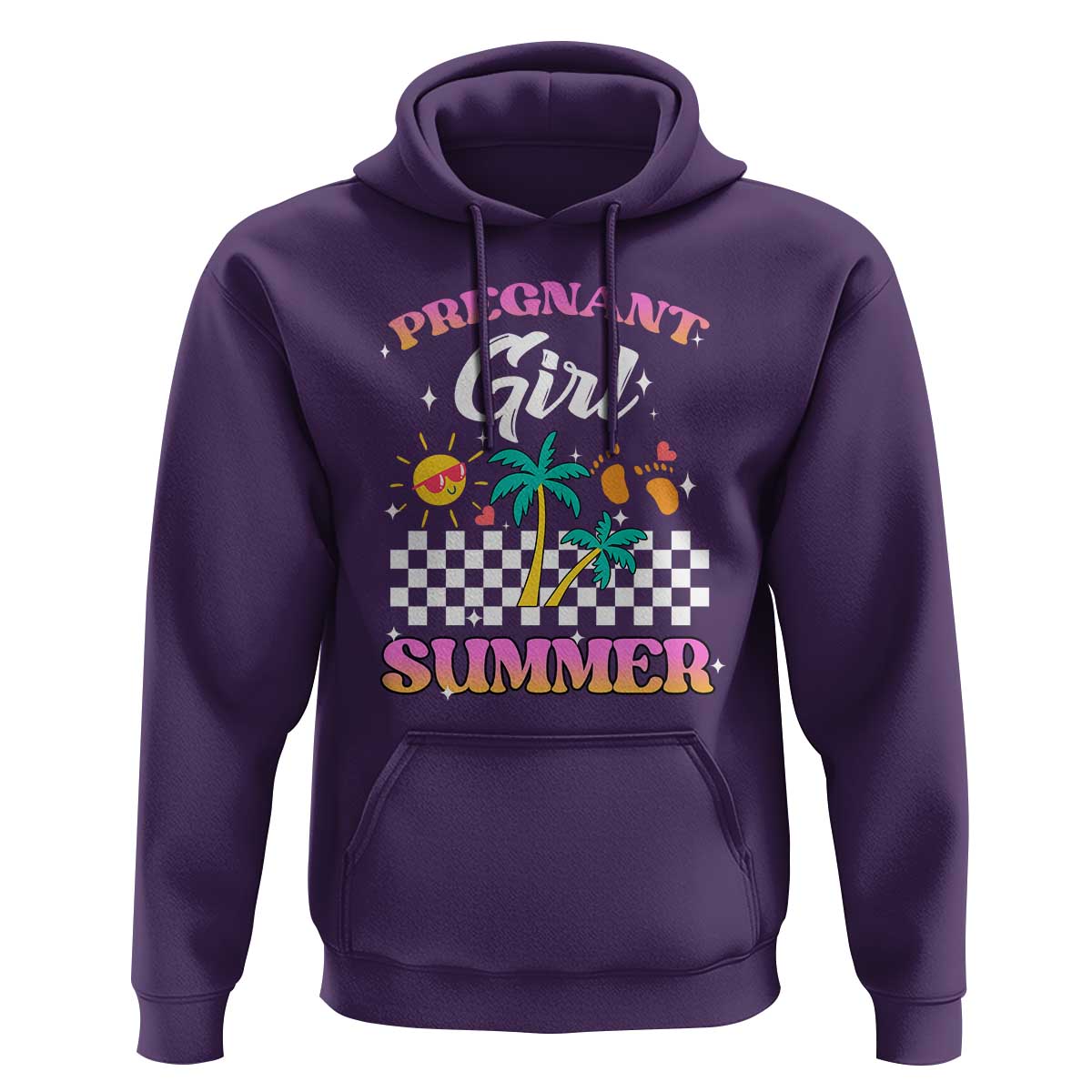 Pregnant Girl Summer Hoodie Funny Baby Announcement Retro Vintage - Wonder Print Shop
