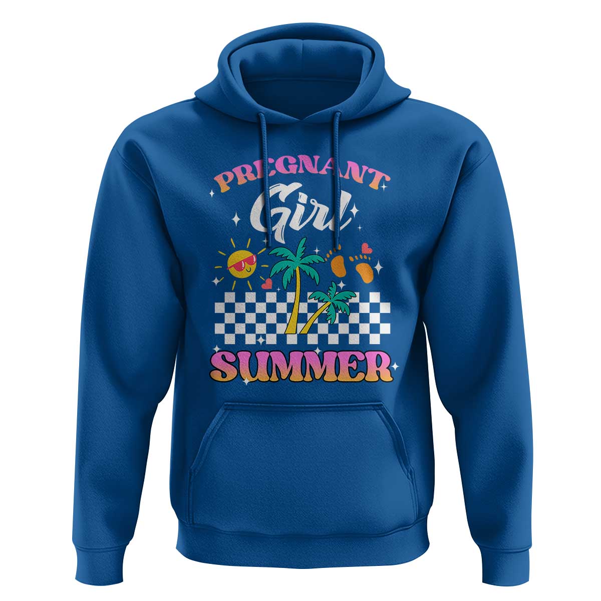 Pregnant Girl Summer Hoodie Funny Baby Announcement Retro Vintage - Wonder Print Shop