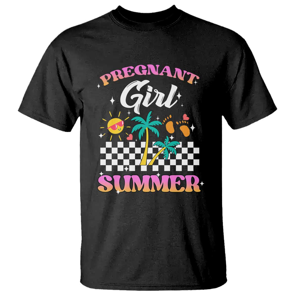 Pregnant Girl Summer T Shirt Funny Baby Announcement Retro Vintage - Wonder Print Shop
