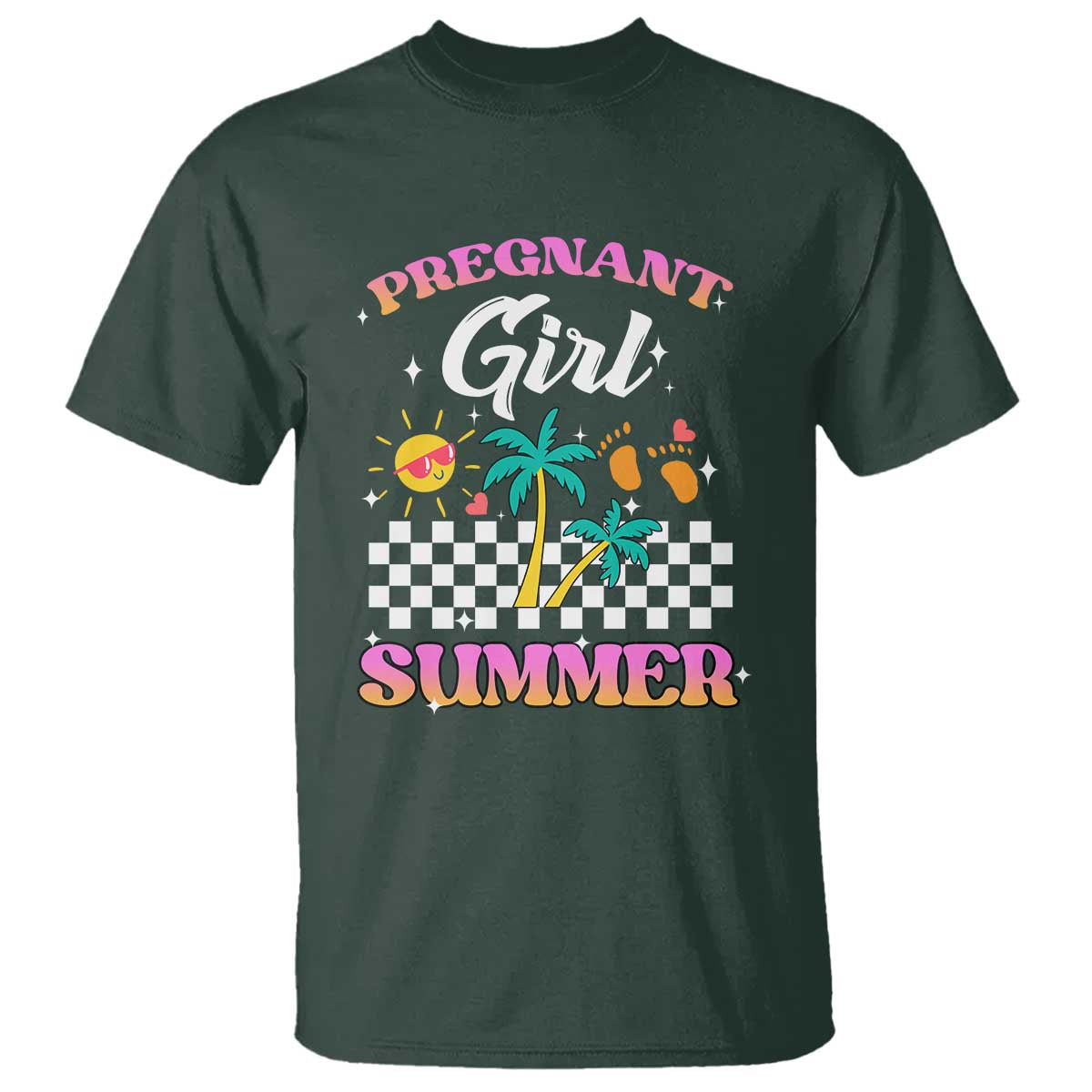 Pregnant Girl Summer T Shirt Funny Baby Announcement Retro Vintage - Wonder Print Shop