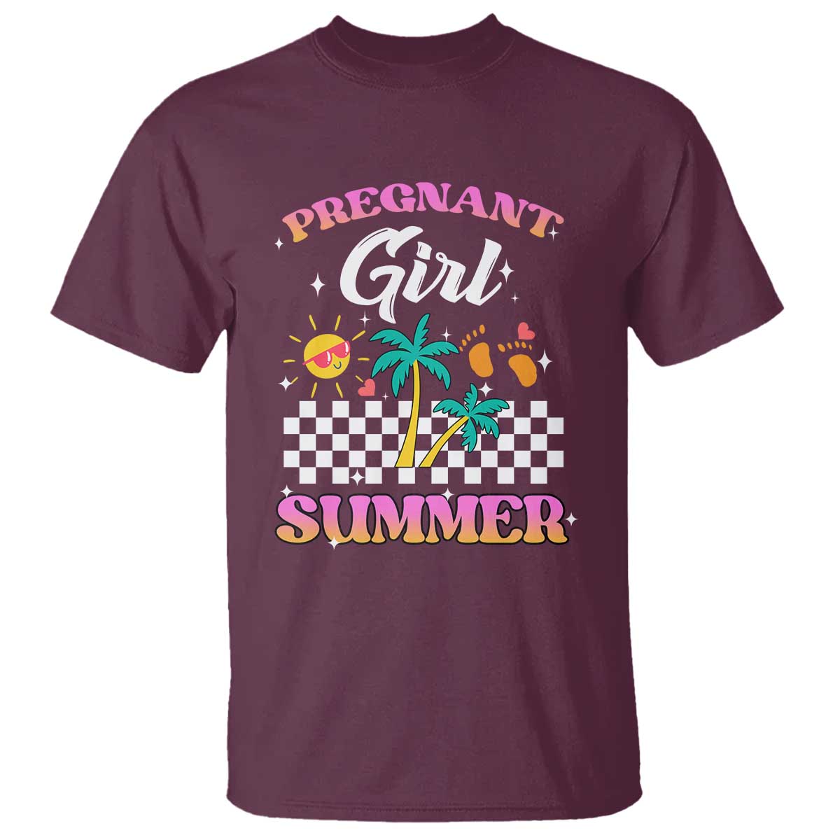 Pregnant Girl Summer T Shirt Funny Baby Announcement Retro Vintage - Wonder Print Shop