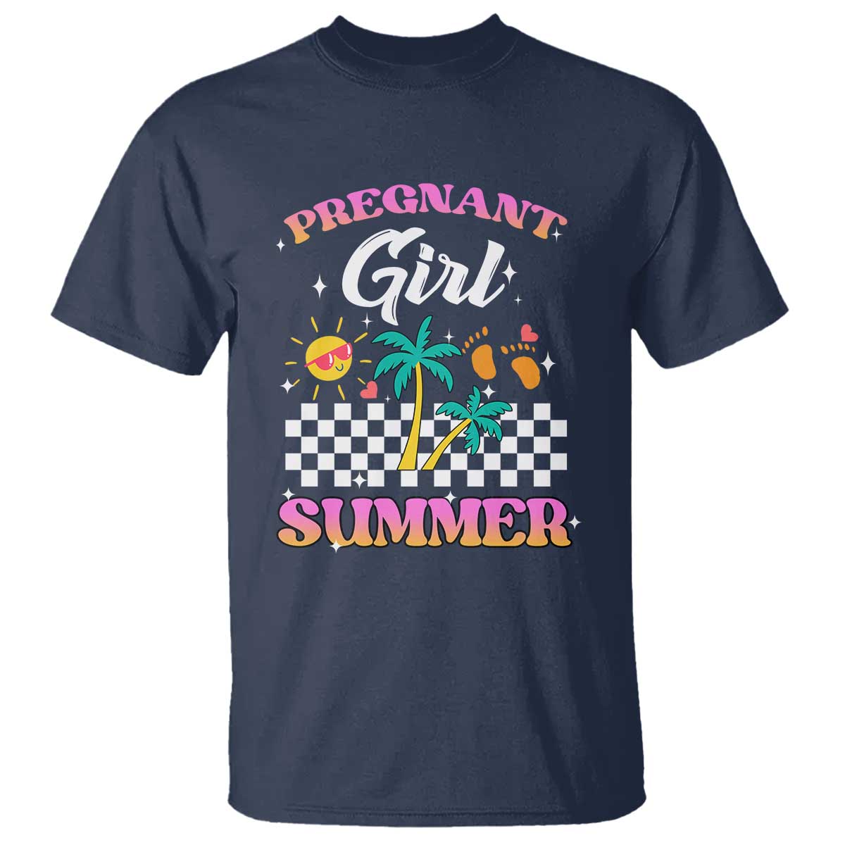 Pregnant Girl Summer T Shirt Funny Baby Announcement Retro Vintage - Wonder Print Shop