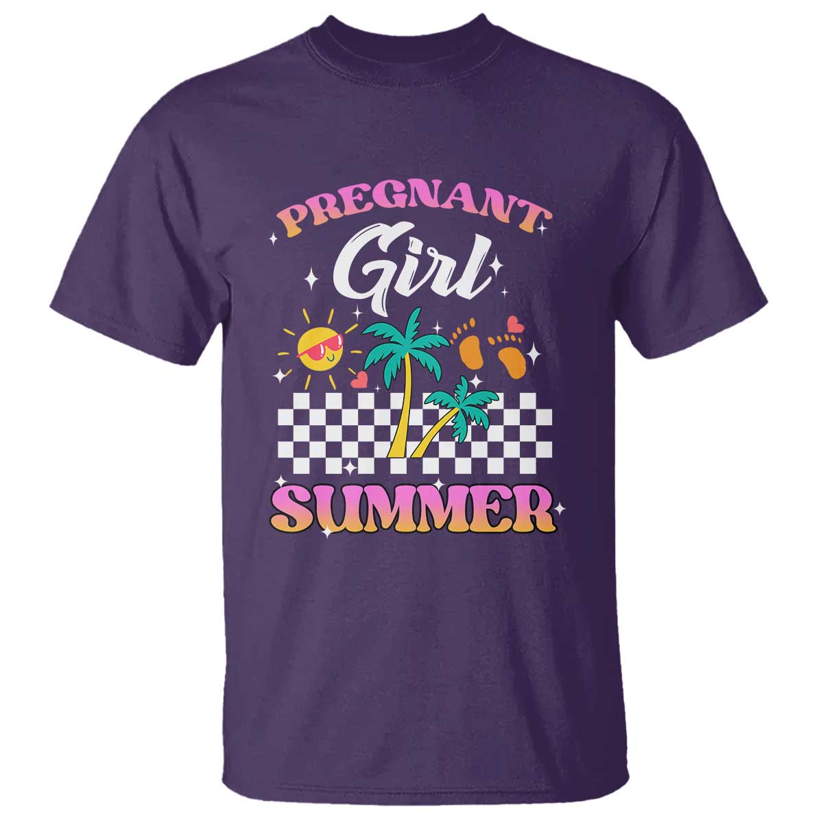 Pregnant Girl Summer T Shirt Funny Baby Announcement Retro Vintage - Wonder Print Shop