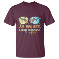 Funny Drinking T Shirt At My Age I Need Glasses Retro Vinatge - Wonder Print Shop