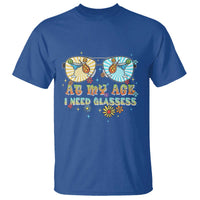 Funny Drinking T Shirt At My Age I Need Glasses Retro Vinatge - Wonder Print Shop