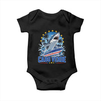Cabo Verde Surfing Blue Shark Surfboard Baby Onesie Cape Verde Flag Tropical Ocean Wave