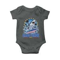 Cabo Verde Surfing Blue Shark Surfboard Baby Onesie Cape Verde Flag Tropical Ocean Wave
