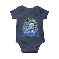 Cabo Verde Surfing Blue Shark Surfboard Baby Onesie Cape Verde Flag Tropical Ocean Wave