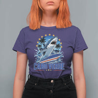 Cabo Verde Surfing Blue Shark Surfboard T Shirt For Women Cape Verde Flag Tropical Ocean Wave