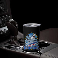 Cabo Verde Surfing Blue Shark Surfboard Tumbler Cup Cape Verde Flag Tropical Ocean Wave
