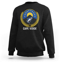 Cape Verde Volcano Blue Sharks Gold Laurel Crest Graphic Sweatshirt Retro Cabo Verde Heritage Pride