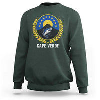 Cape Verde Volcano Blue Sharks Gold Laurel Crest Graphic Sweatshirt Retro Cabo Verde Heritage Pride