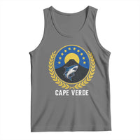 Cape Verde Volcano Blue Sharks Gold Laurel Crest Graphic Tank Top Retro Cabo Verde Heritage Pride