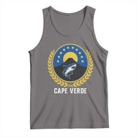 Cape Verde Volcano Blue Sharks Gold Laurel Crest Graphic Tank Top Retro Cabo Verde Heritage Pride