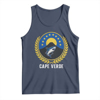 Cape Verde Volcano Blue Sharks Gold Laurel Crest Graphic Tank Top Retro Cabo Verde Heritage Pride