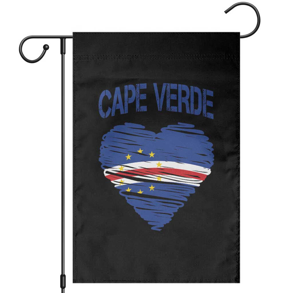 Cape Verde Scribble Flag Heart National Pride Garden Flag Cabo Verde Love