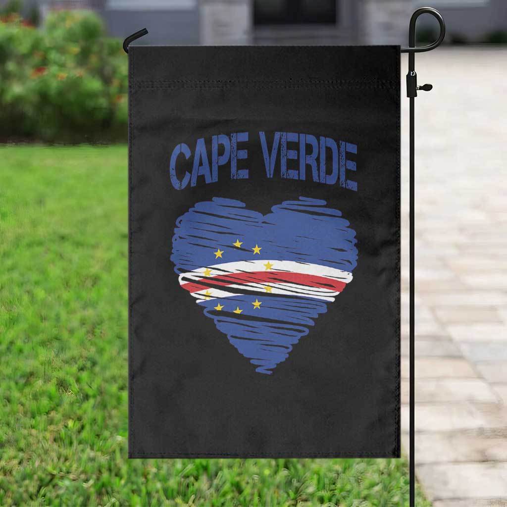 Cape Verde Scribble Flag Heart National Pride Garden Flag Cabo Verde Love