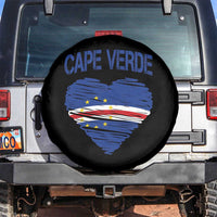 Cape Verde Scribble Flag Heart National Pride Spare Tire Cover Cabo Verde Love