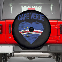 Cape Verde Scribble Flag Heart National Pride Spare Tire Cover Cabo Verde Love
