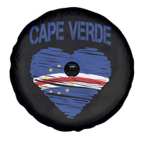 Cape Verde Scribble Flag Heart National Pride Spare Tire Cover Cabo Verde Love