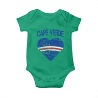 Cape Verde Scribble Flag Heart National Pride Baby Onesie Cabo Verde Love