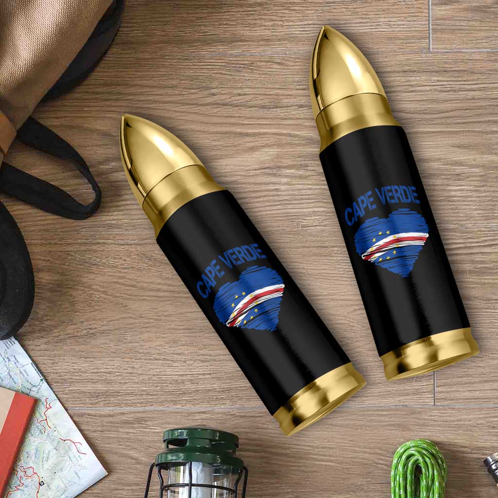 Cape Verde Scribble Flag Heart National Pride Bullet Tumbler Cabo Verde Love