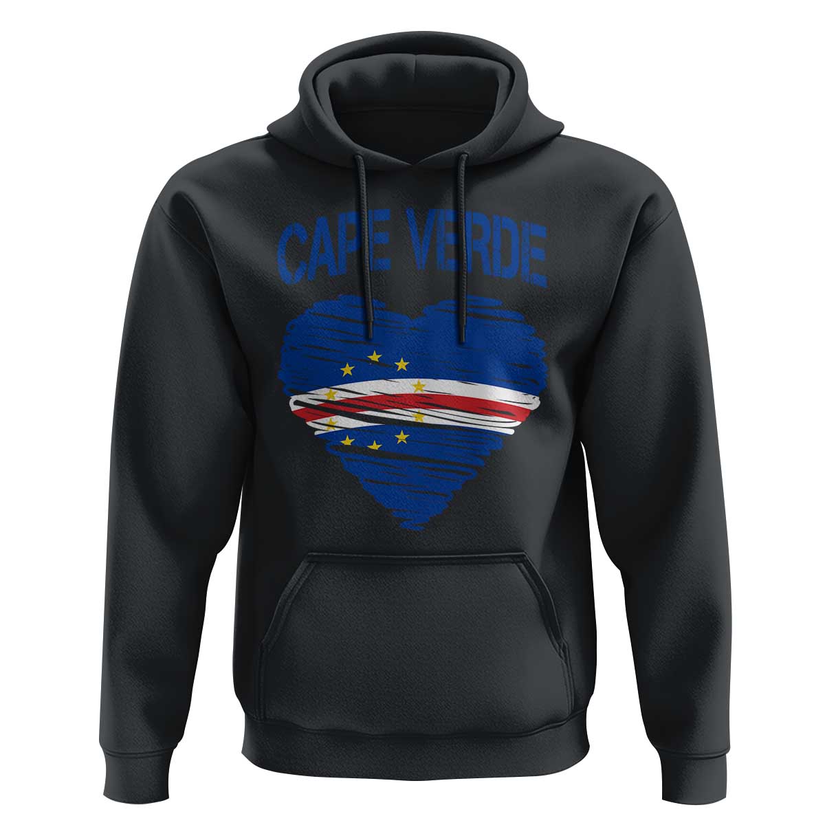 Cape Verde Scribble Flag Heart National Pride Hoodie Cabo Verde Love