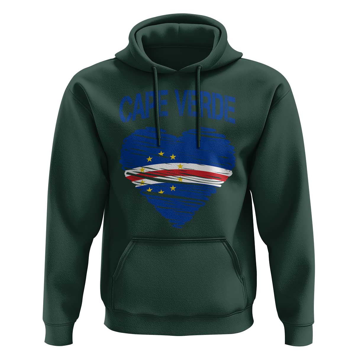 Cape Verde Scribble Flag Heart National Pride Hoodie Cabo Verde Love