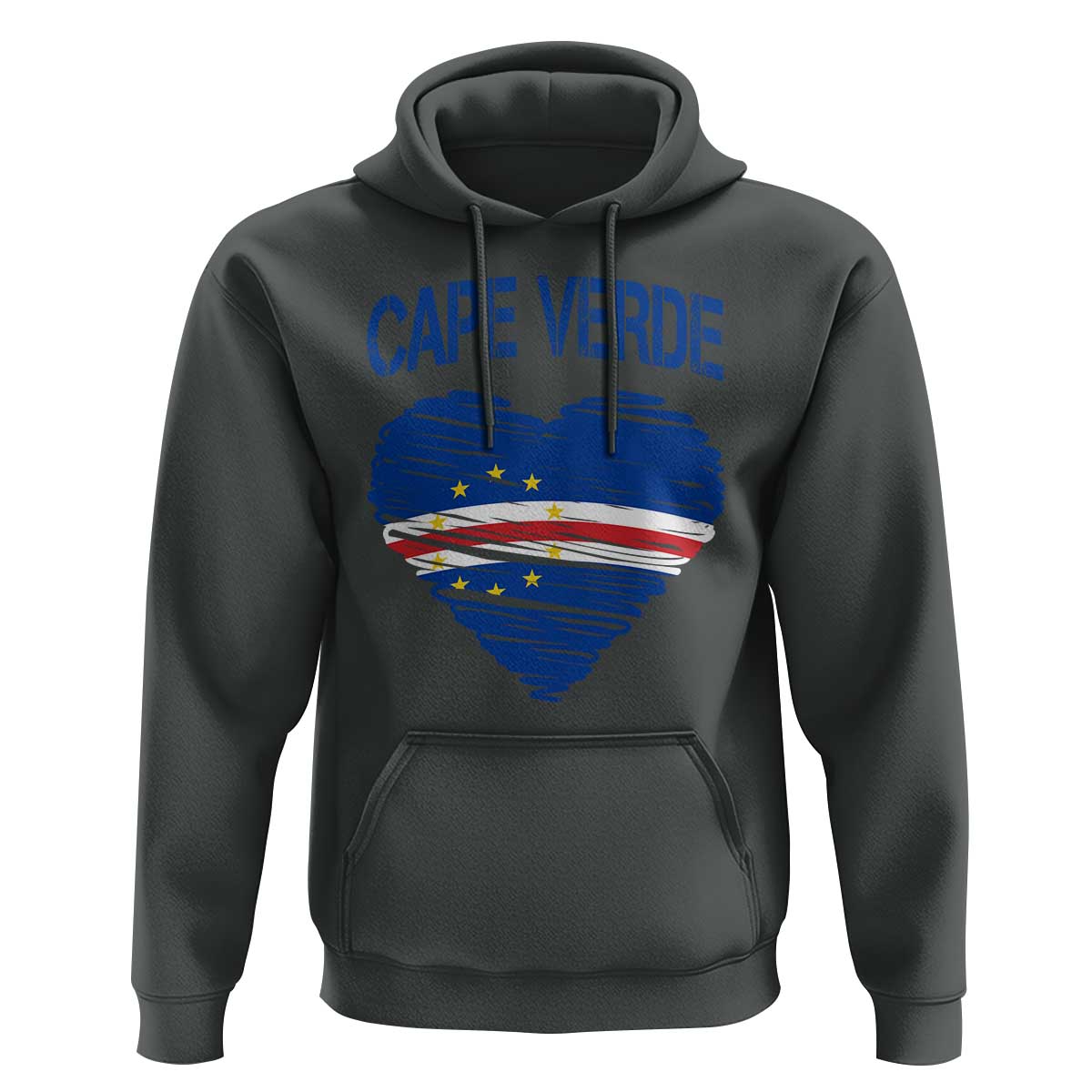 Cape Verde Scribble Flag Heart National Pride Hoodie Cabo Verde Love