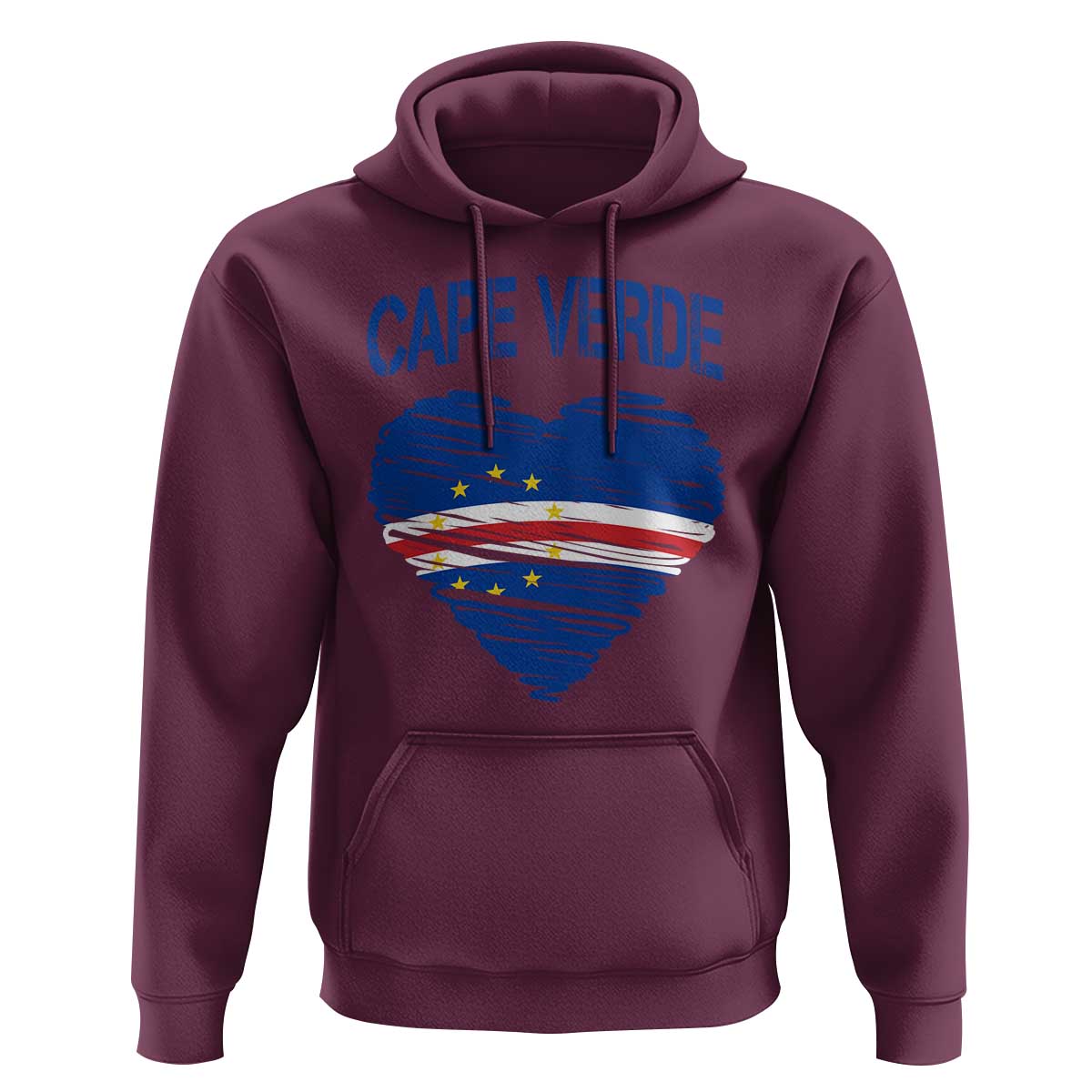 Cape Verde Scribble Flag Heart National Pride Hoodie Cabo Verde Love