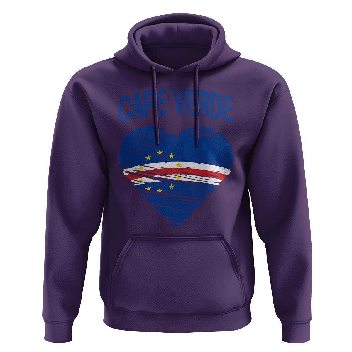 Cape Verde Scribble Flag Heart National Pride Hoodie Cabo Verde Love