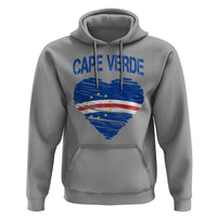 Cape Verde Scribble Flag Heart National Pride Hoodie Cabo Verde Love