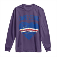 Cape Verde Scribble Flag Heart National Pride Long Sleeve Shirt Cabo Verde Love