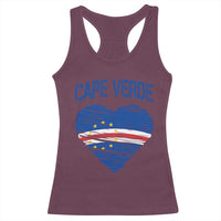 Cape Verde Scribble Flag Heart National Pride Racerback Tank Top Cabo Verde Love