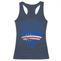 Cape Verde Scribble Flag Heart National Pride Racerback Tank Top Cabo Verde Love