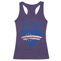 Cape Verde Scribble Flag Heart National Pride Racerback Tank Top Cabo Verde Love