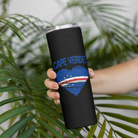 Cape Verde Scribble Flag Heart National Pride Skinny Tumbler Cabo Verde Love