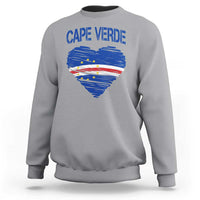 Cape Verde Scribble Flag Heart National Pride Sweatshirt Cabo Verde Love